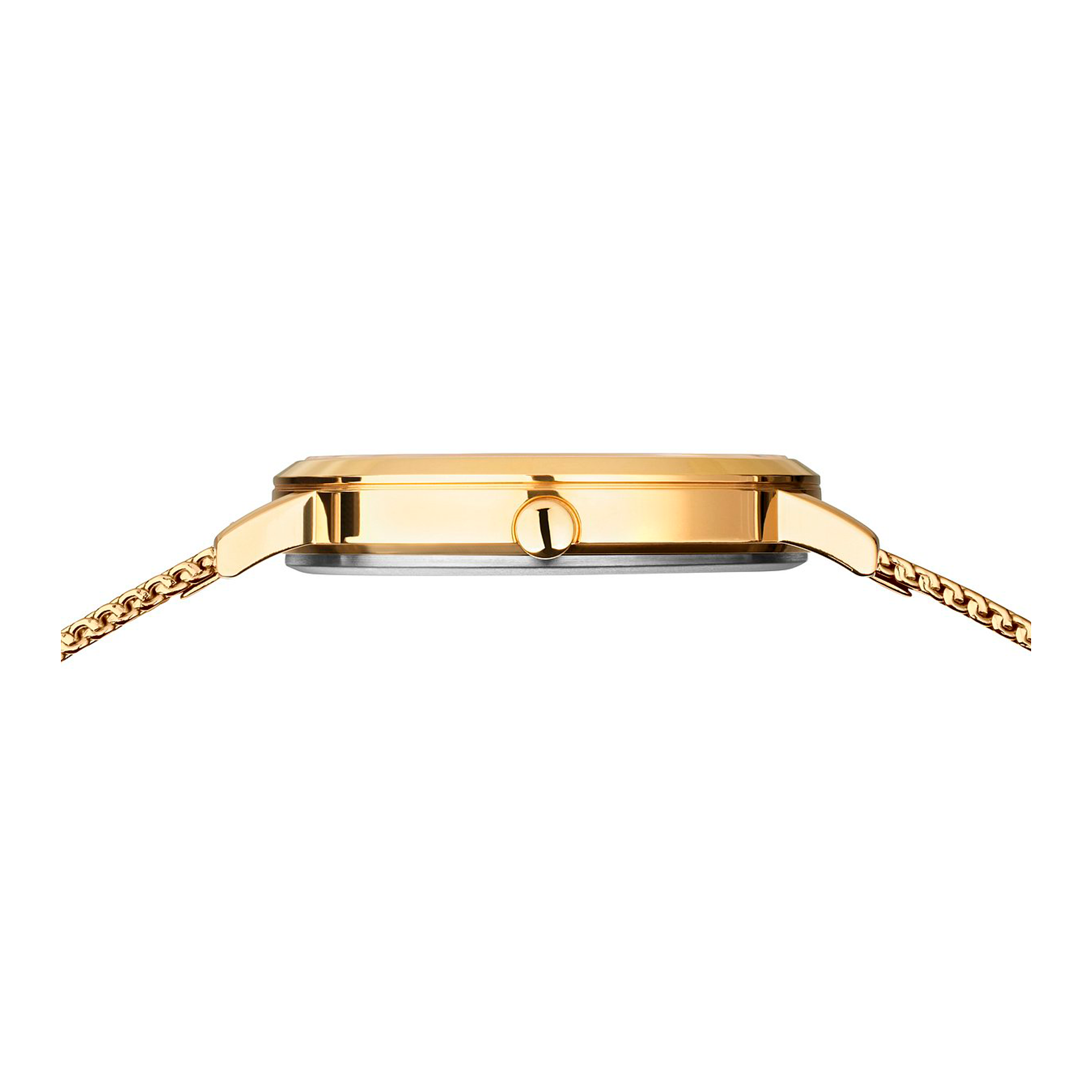 Sideprofil af Bering Titanium 34 mm ur med titanurkasse og elegant tynd profil