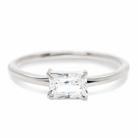 Blair ring i 925 sterlingsølv med rektangulær klar zirkonia i emerald cut