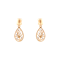 Botanic øreringe i 8 kt. guld med zirkonia i bladinspireret design