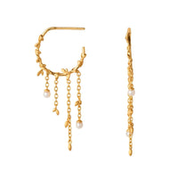 byBiehl Jungle Ivy Hoops Pearl i forgyldt