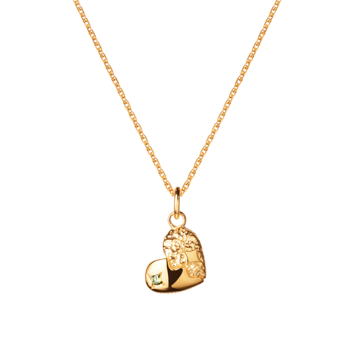 Camille Brinch Heart Sparkly halskæde i forgyldt 925 sterlingsølv med hjertevedhæng