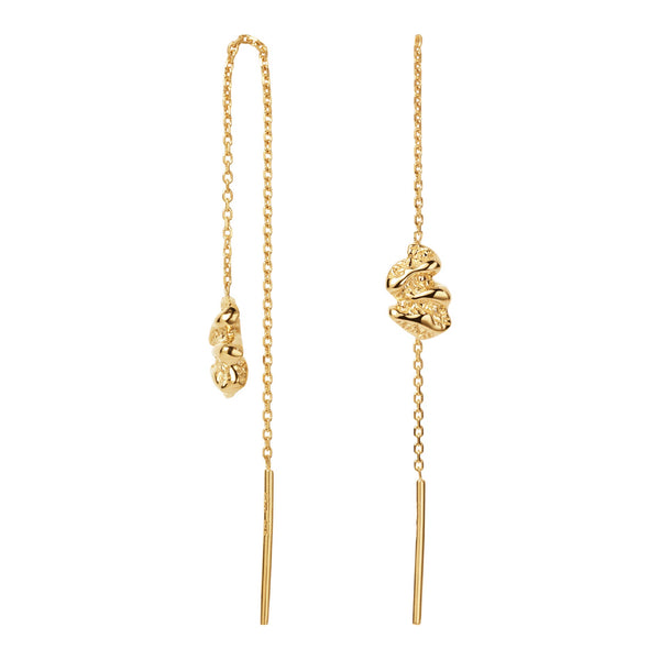 Camille Brinch Lille Sway Zebra Earlines i 22 karat forgyldt sterling sølv, 50 mm, med Zebra-vedhæng