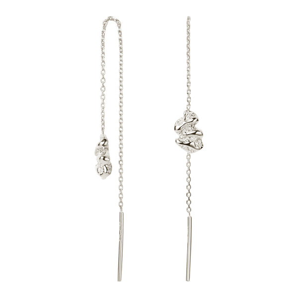 Camille Brinch Lille Sway Zebra Earlines i 925 sterling sølv med rhodium, 50 mm, med Zebra-vedhæng