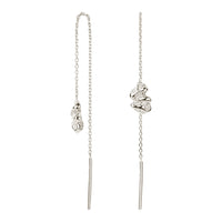 Camille Brinch Lille Sway Zebra Earlines i 925 sterling sølv med rhodium, 50 mm, med Zebra-vedhæng