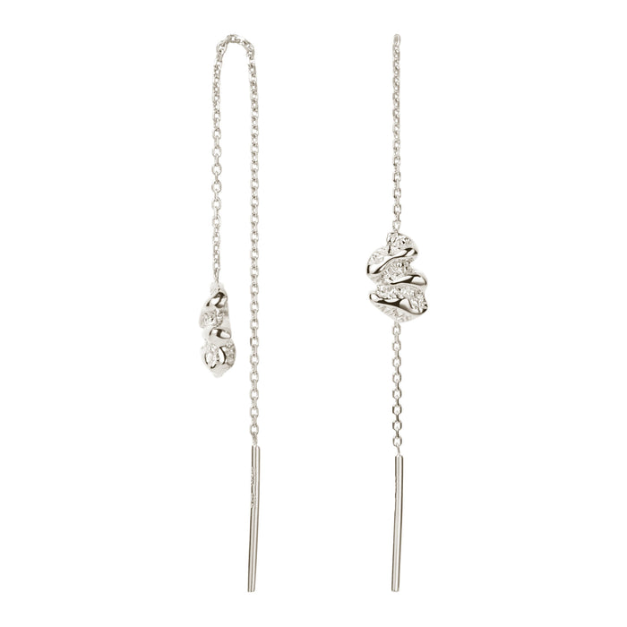 Camille Brinch Lille Sway Zebra Earlines i 925 sterling sølv med rhodium, 50 mm, med Zebra-vedhæng