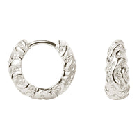 Camille Brinch Lille Zebra Hoops i 925 sterling sølv med Zebra-inspireret tekstur og 14 mm diameter