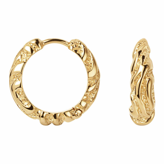 Camille Brinch Mellem Zebra Hoops i 22 karat forgyldt sterling sølv med zebra-inspireret design og 18 mm diameter