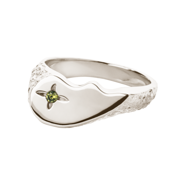 Camille Brinch Shiny BFF Sparkly ring i 925 sterlingsølv med grøn zirkonia