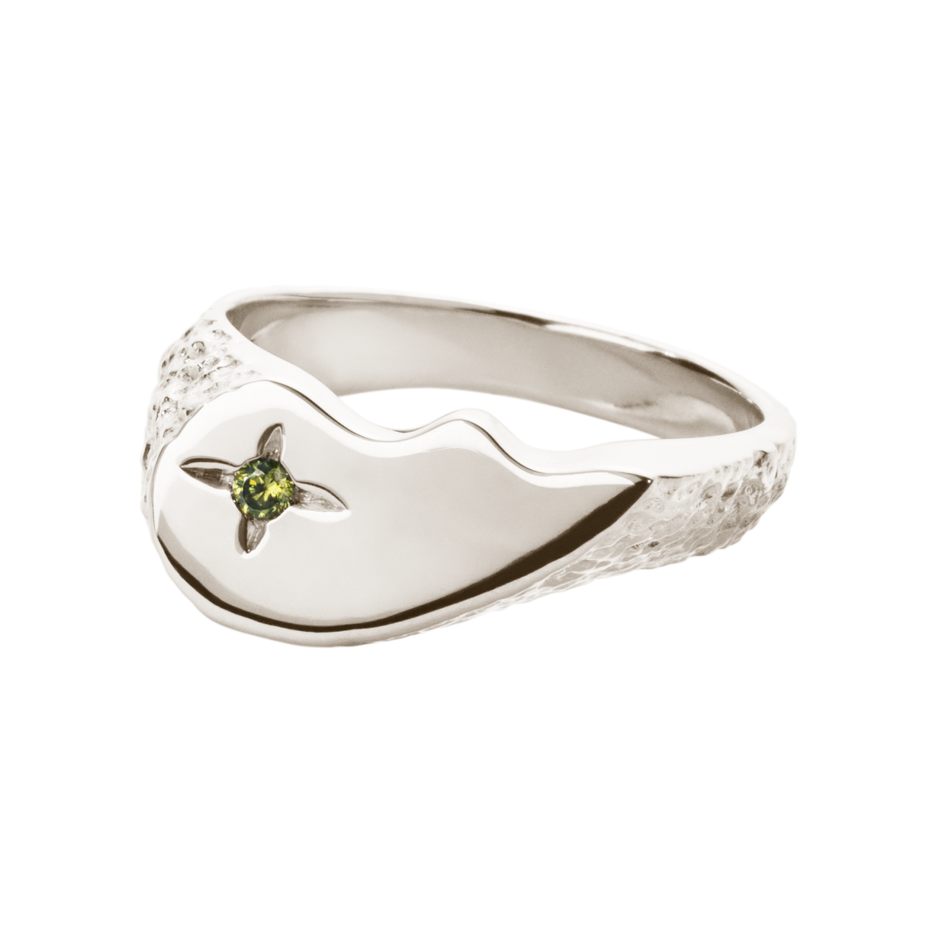 Camille Brinch Shiny BFF Sparkly ring i 925 sterlingsølv med grøn zirkonia