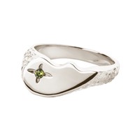 Camille Brinch Shiny BFF Sparkly ring i 925 sterlingsølv med grøn zirkonia