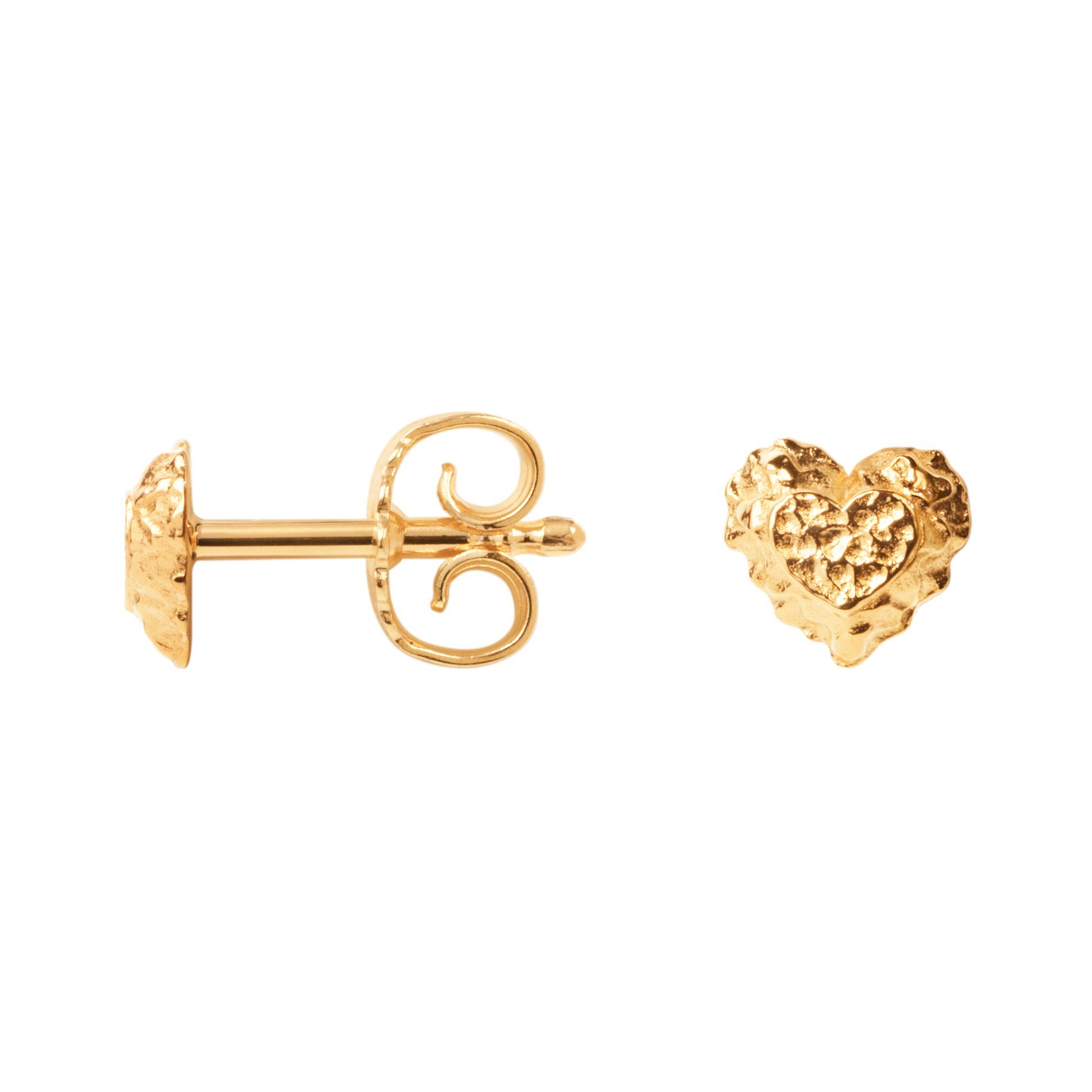 Forgyldte Camille Brinch Sparkly Heart Stud ørestikker i 925 sterlingsølv