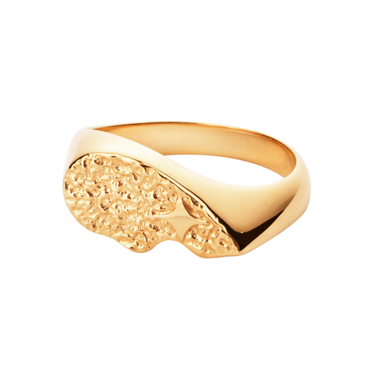 Camille Brinch Textured BFF Sparkly ring i forgyldt 925 sterlingsølv