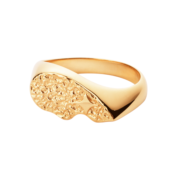 Camille Brinch Textured BFF Sparkly ring i forgyldt 925 sterlingsølv