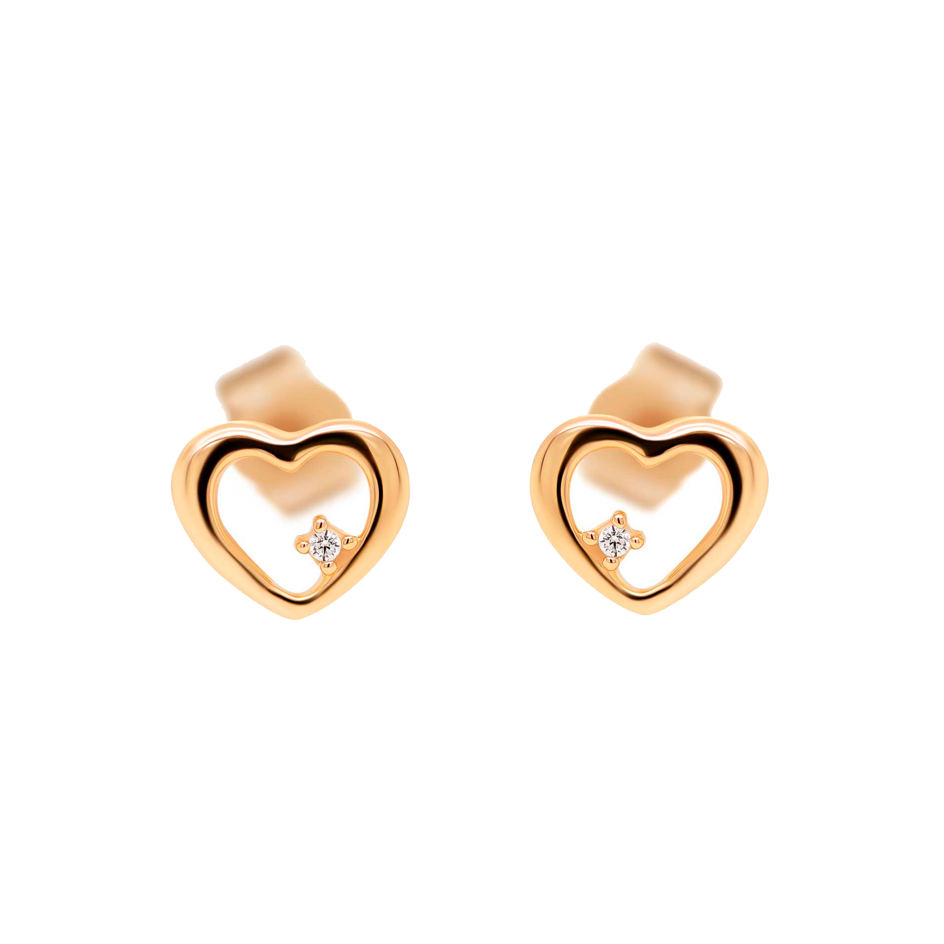 Carrie ørestikker i 8 kt. guld med åbent hjertedesign og funklende zirkonia for et romantisk, elegant og tidløst udtryk