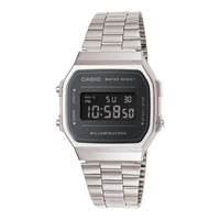 Casio A168WEM-1EF med sølvfarvet stållænke