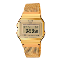 Casio Vintage digitalur med guldfarvet display
