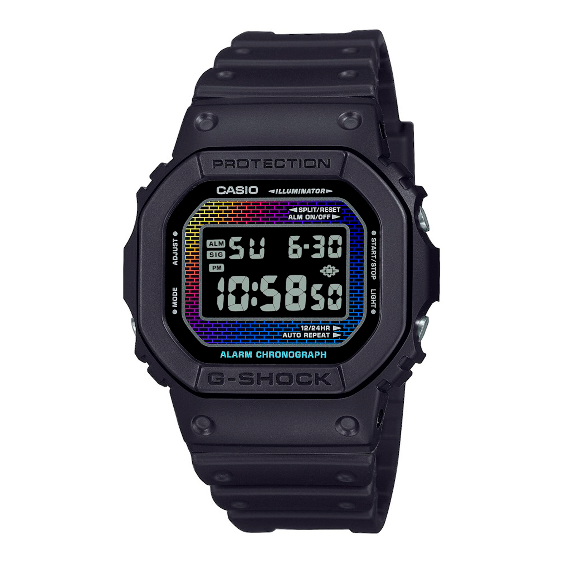 Casio G-Shock DW-5600RW-1ER med farverigt digitalt display