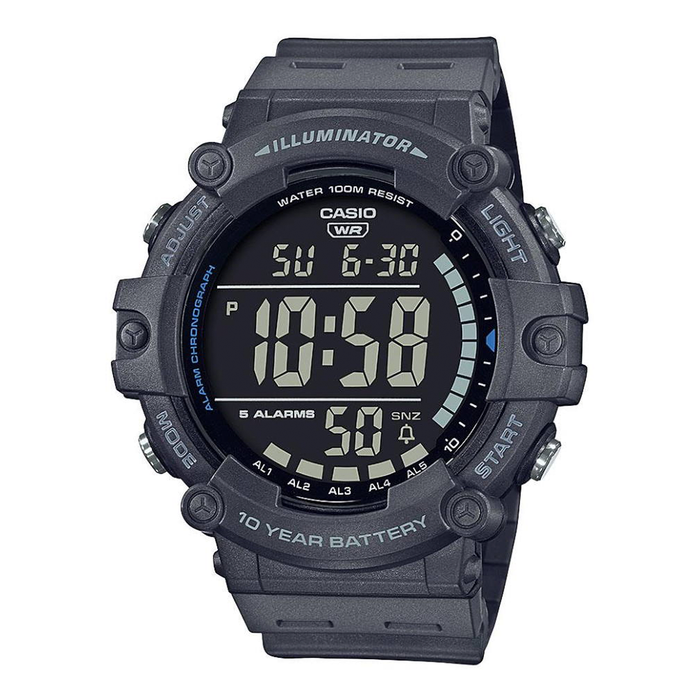 Casio Timeless AE-1500WH-8BVEF digitalur med mørkegrå resinrem