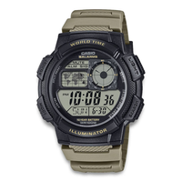 Casio digitalur med verdenskort og world time funktion