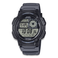 Casio digitalur med verdenskort og World Time funktion