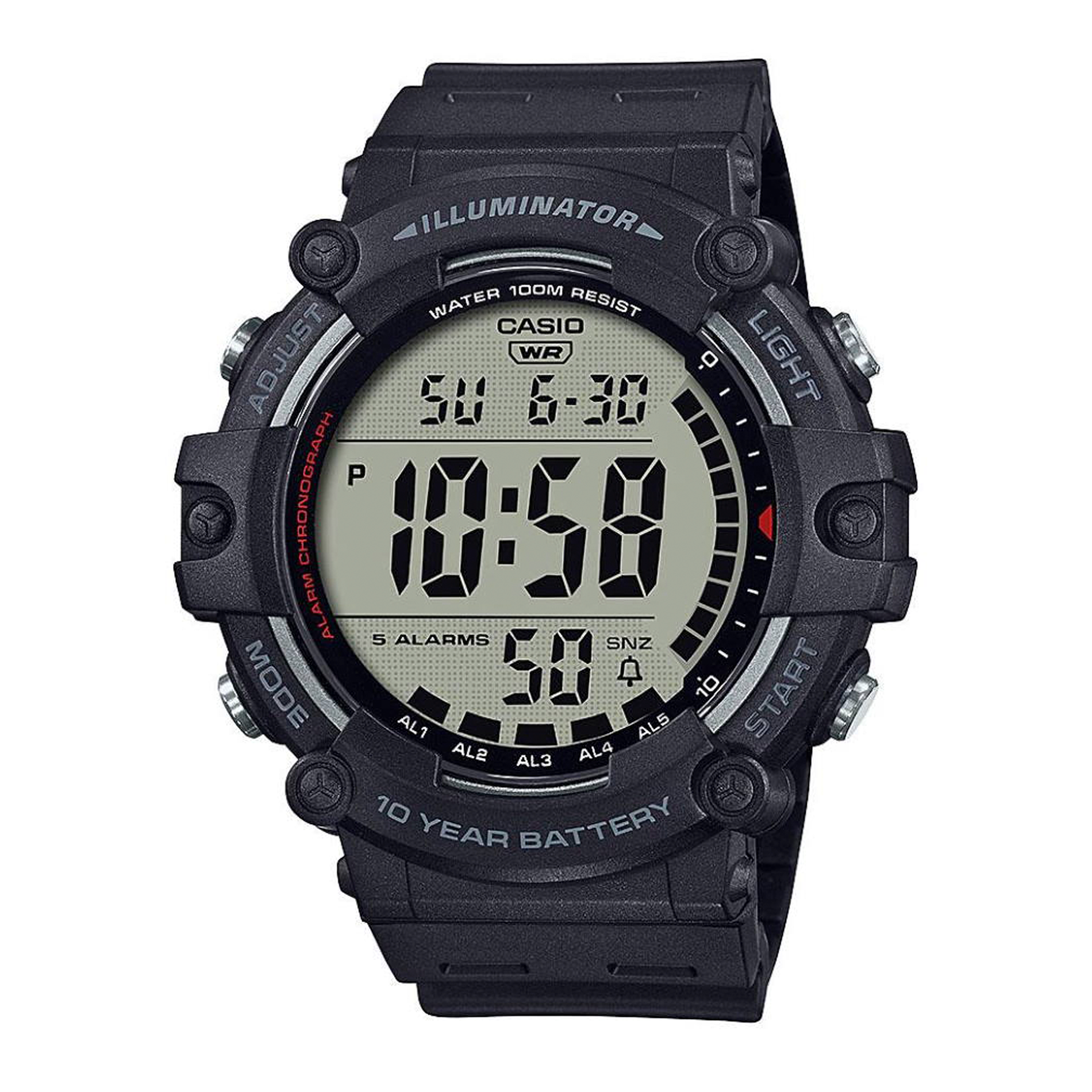 Casio Timeless Junior AE-1500WH-1AVEF digitalur med sort resinrem