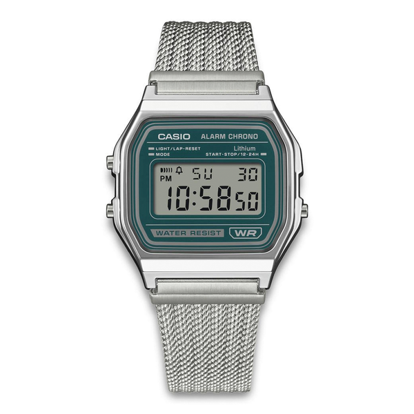 Casio Vintage A158WEM-3EF digitalur med grøn skive