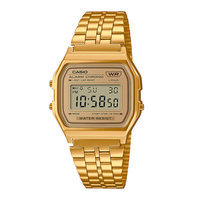 Casio Vintage ur med guldfarvet lænke og digitalt display