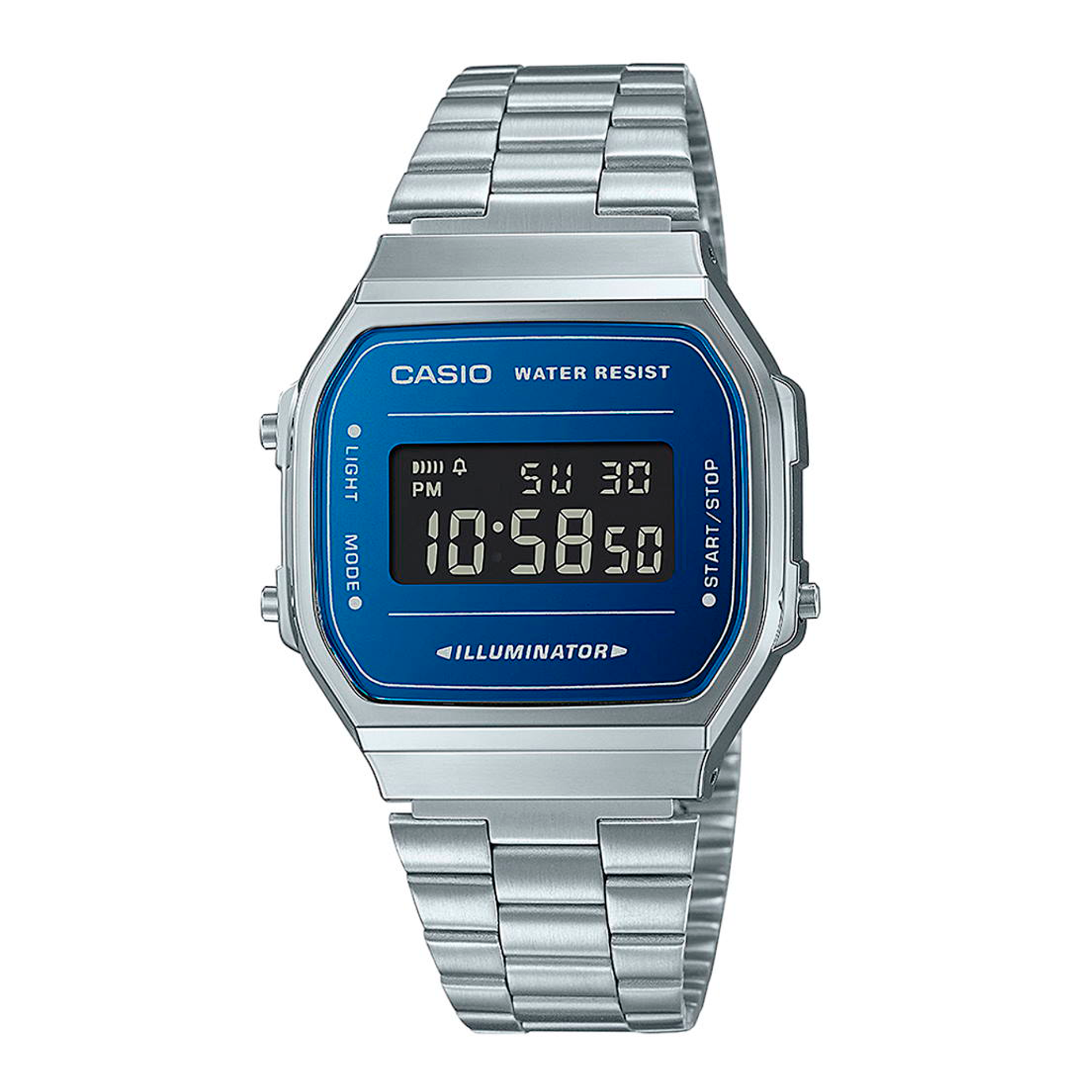 Casio A168WEM-2BEF digitalur med stållænke