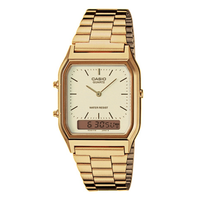 Casio Vintage AQ-230GA-9DMQYES med guldfarvet stållænke