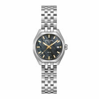 Certina DS-2 Lady 27 mm med mørk perlemorsskive, diamanter og stållænke