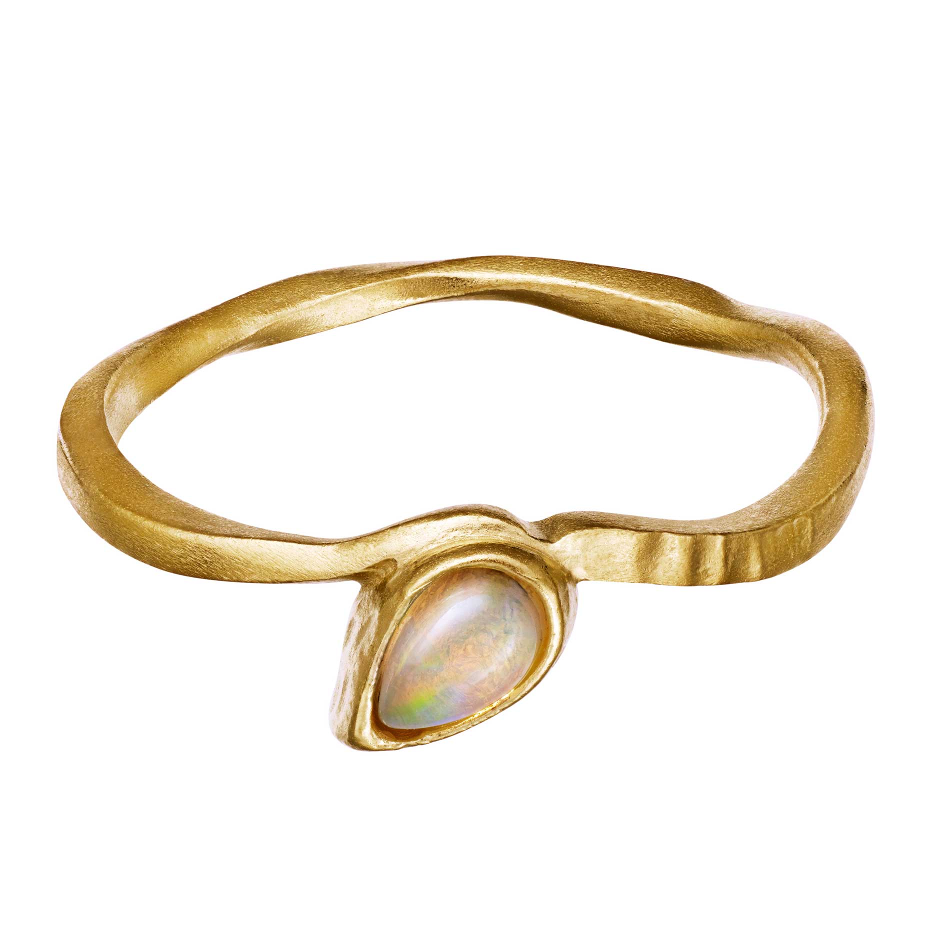 Maanesten Cille ring i forgyldt med opal