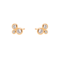 Como øreringe i 8 kt. guld med zirkonia i moderne clustered design