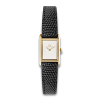 Daniel Wellington Bound Mini Gold 17 mm ADW00100903 med lys urskive og sort læderrem