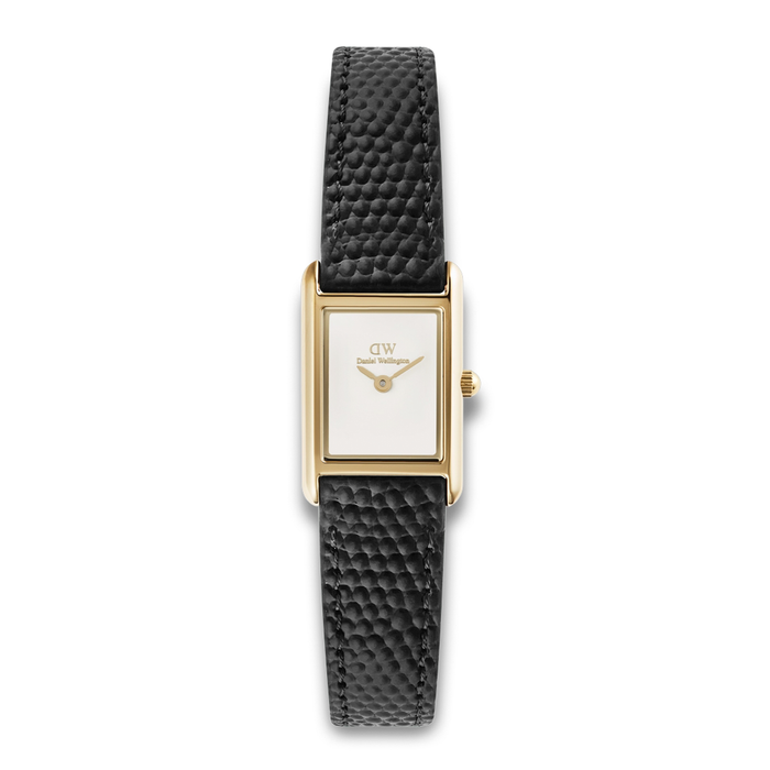 Daniel Wellington Bound Mini Gold 17 mm ADW00100903 med lys urskive og sort læderrem
