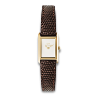 Daniel Wellington Bound Mini Gold 17 mm ADW00100904 med lys urskive og brun læderrem
