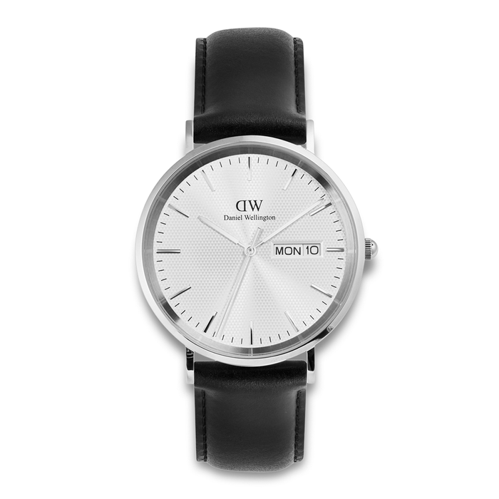 Daniel Wellington Classic Day Date 40 mm ADW00100832 med hvid urskive og sort læderrem