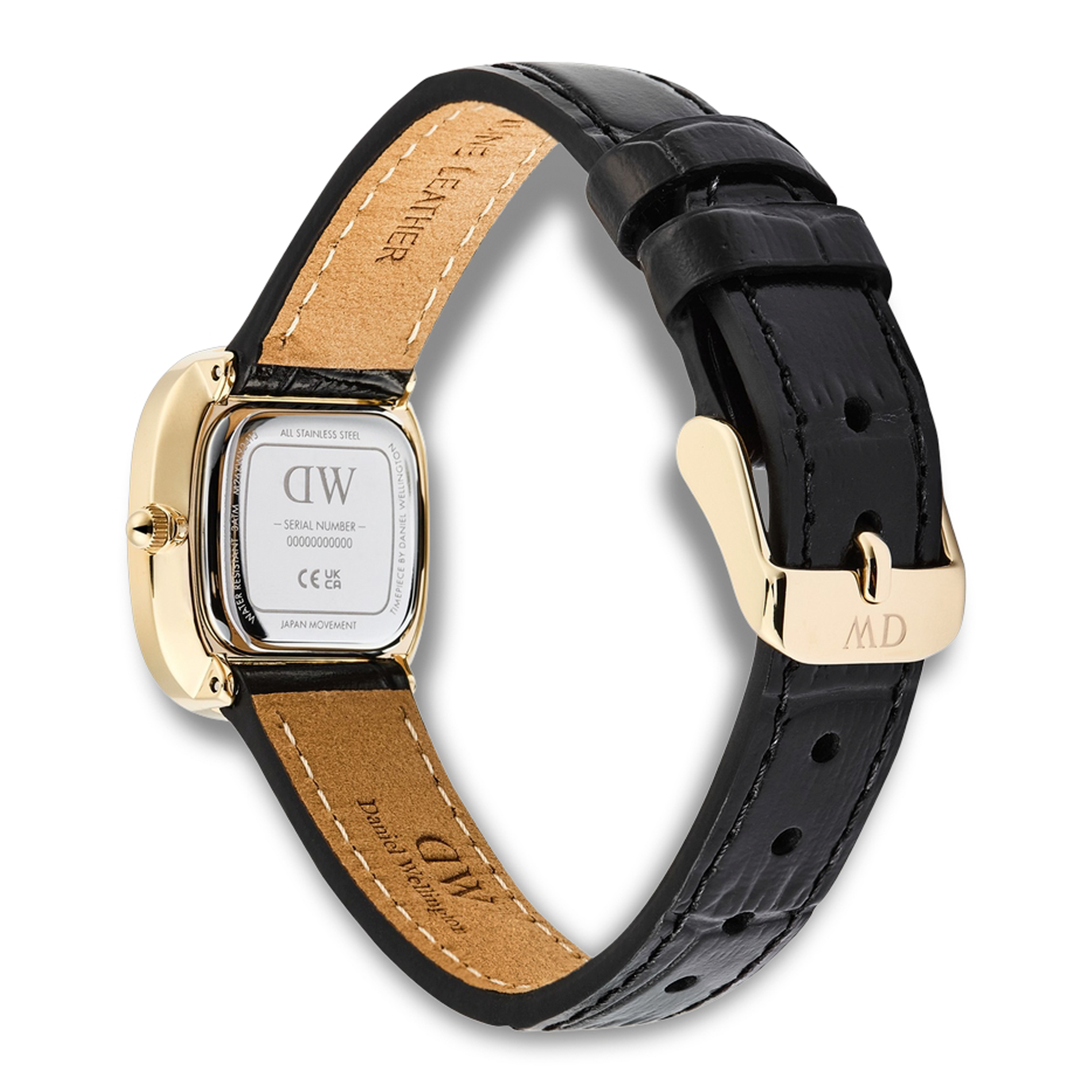 Bagside af Daniel Wellington Margot ADW00100880 med sort præget læderrem