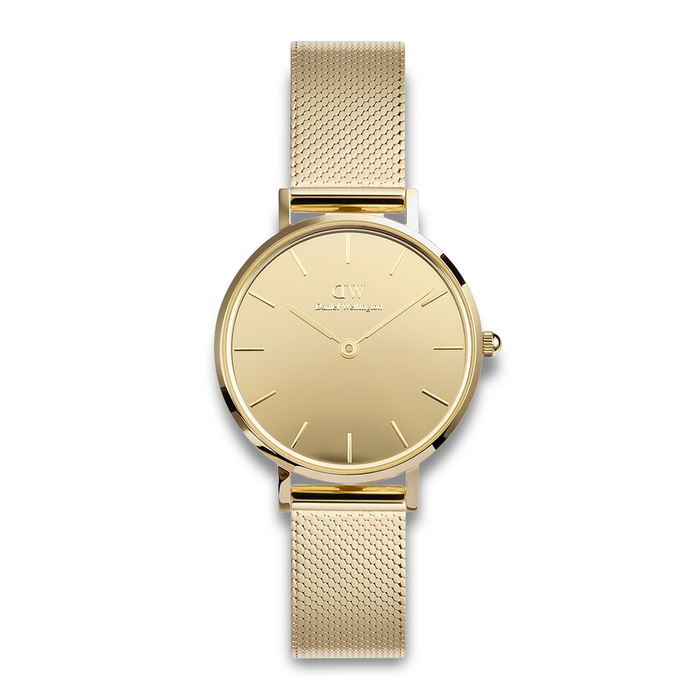 Daniel Wellington Petite 28 Mirror G dameur ADW00100797 med guldfarvet mesh-rem