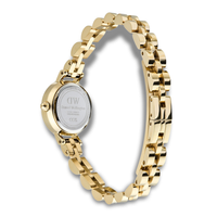 Bagside af Daniel Wellington Petite Mini 3-Link ADW00100855 med guldfarvet stållænke