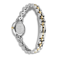 Bagside af Daniel Wellington Petite Mini Bic ADW00100923 med tofarvet lænke i rustfrit stål