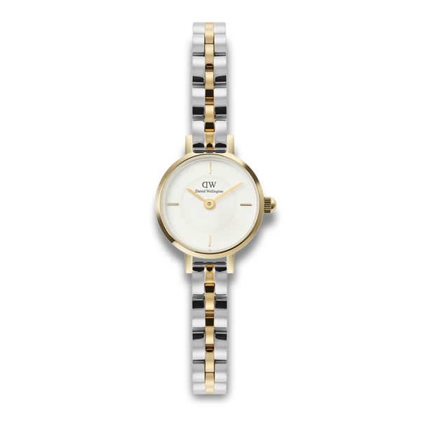 Daniel Wellington Petite Mini Bic 19 mm ADW00100923 med tofarvet stållænke og lys urskive