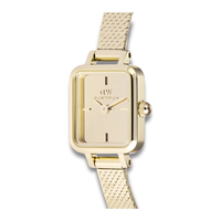 Nærbillede af Daniel Wellington Quadro Mini Mirror G ADW00100801 med spejlblank guldfarvet urskive