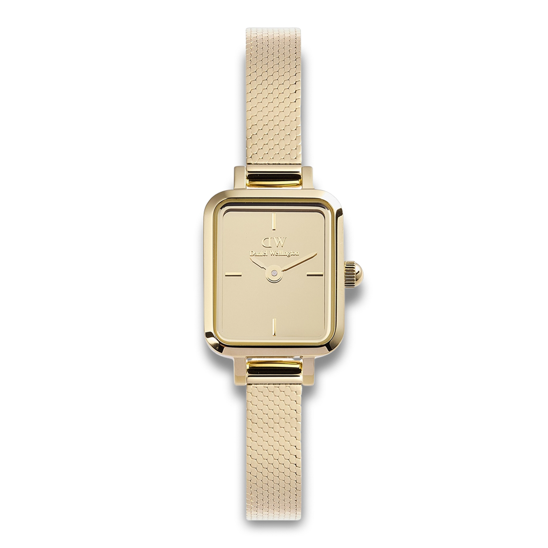 Daniel Wellington Quadro Mini Mirror G dameur ADW00100801 med guldfarvet mesh-rem