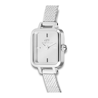 Nærbillede af Daniel Wellington Quadro Mini Mirror S ADW00100800 med spejlblank sølvfarvet urskive