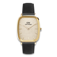 Daniel Wellington Vintage Sheffield G 36 mm ADW00100838 med champagnefarvet urskive og sort læderrem