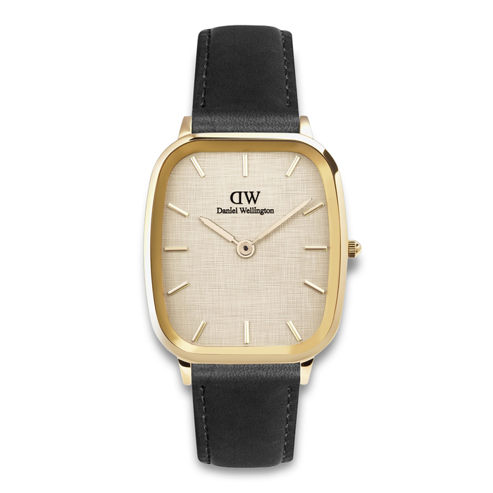 Daniel Wellington Vintage Sheffield G 36 mm ADW00100838 med champagnefarvet urskive og sort læderrem