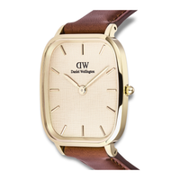 Nærbillede af Daniel Wellington Vintage St Mawes G 36 mm med guldfarvet urkasse