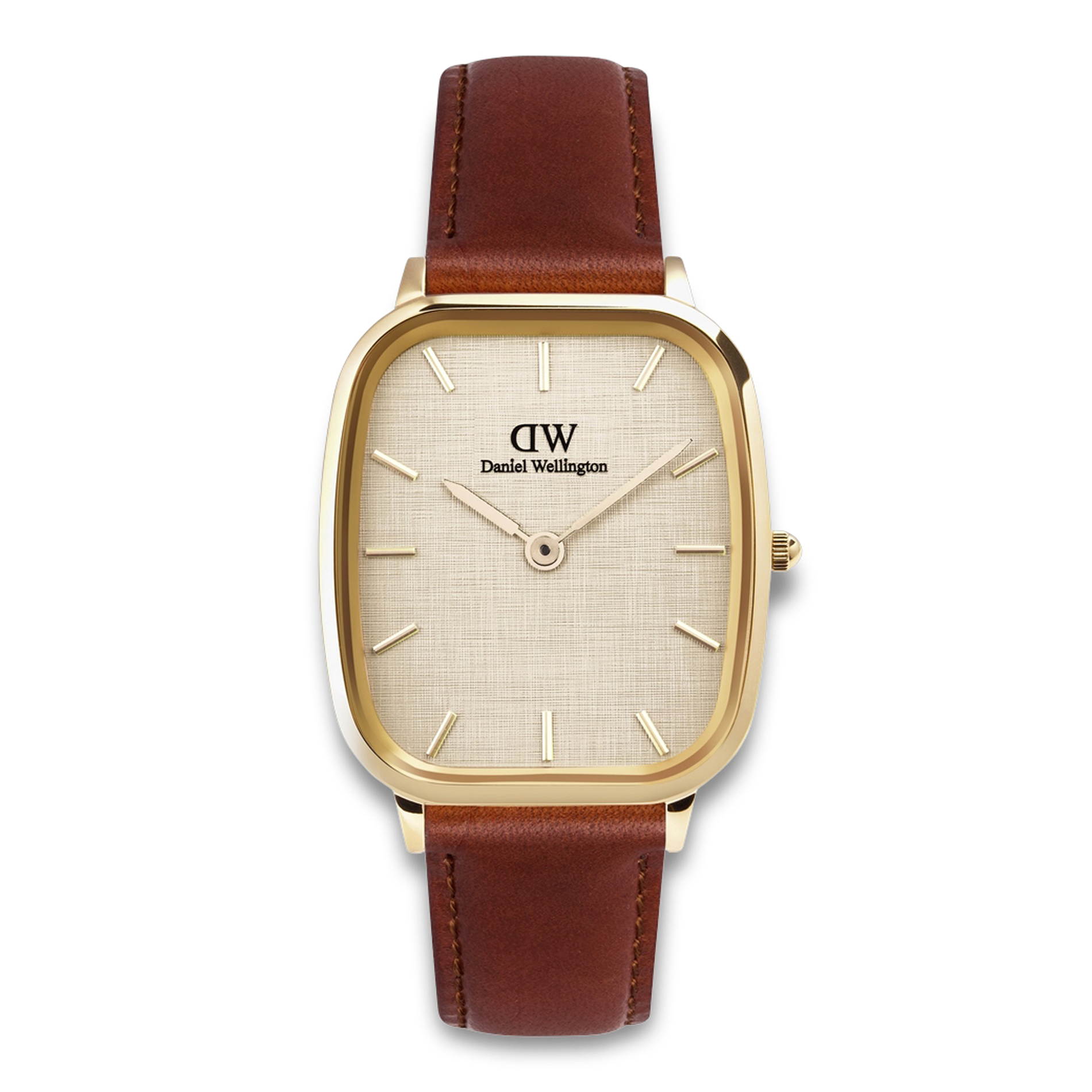 Daniel Wellington Vintage St Mawes G 36 mm ADW00100839 med champagnefarvet urskive og brun læderrem