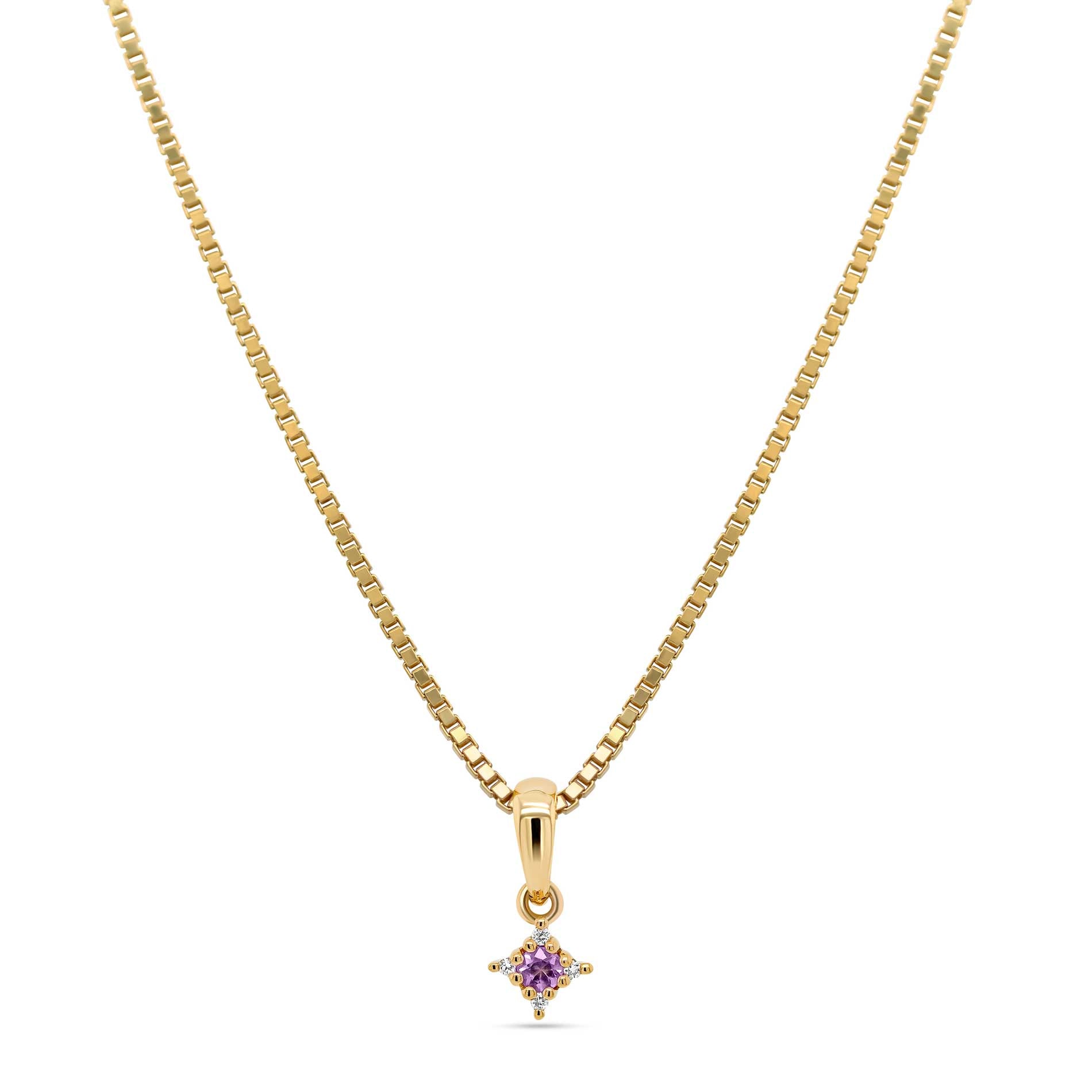 Wilma pink safir vedhæng i guld med 0,01 carat diamanter