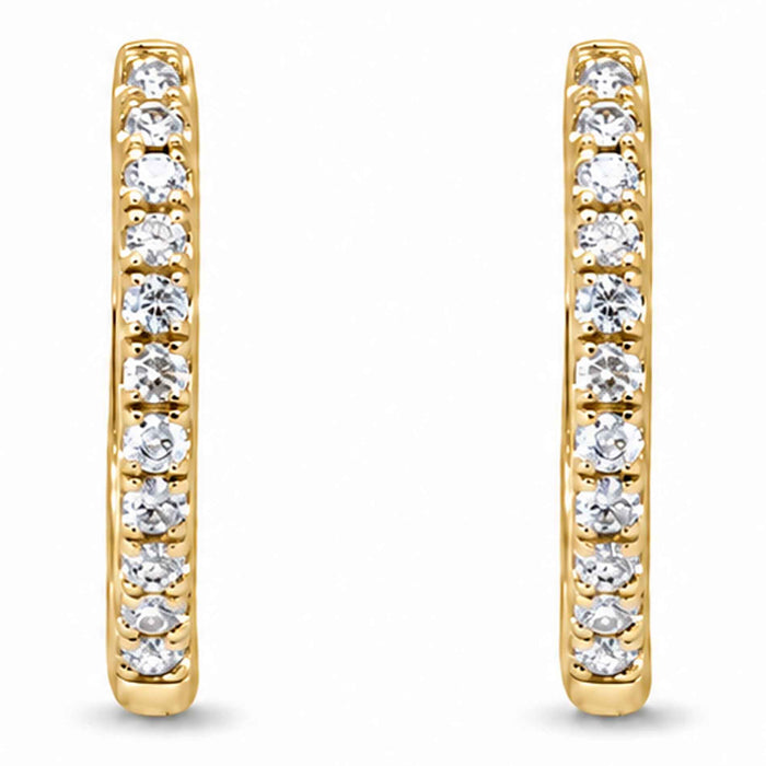 Diamond Hoops i 18 karat guld med 22 hvide diamanter på hvid baggrund